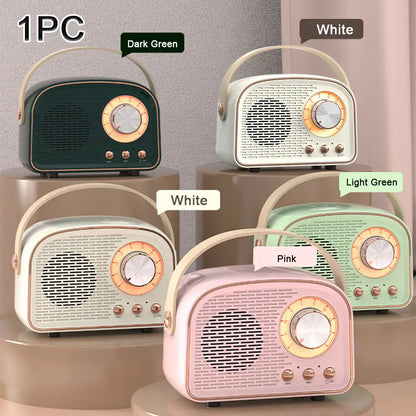 Mini Retro Bluetooth Portable Speaker with Radio , Outdoor Wireless Stereo, MP3 Player for Iphone Android Support TF Card USB