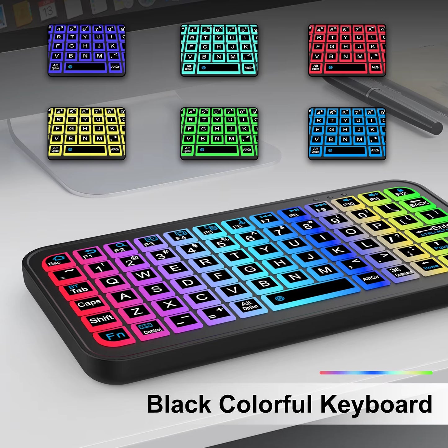 Bluetooth 5.2 Keyboard Wireless Keyboard Silicone Mute Keyboard MultiFunction Button Mini Keyboard for Windows Android IOS