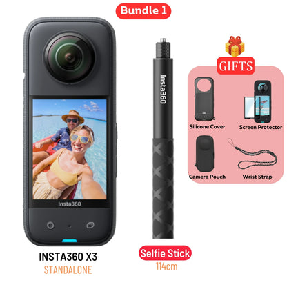 X3 Pocket-Size Sports 360 Action Camera HDR 5.7K 360 72MP 2.29'' Touch Screen 1/2'' Sensor Insta 360 Original Cam