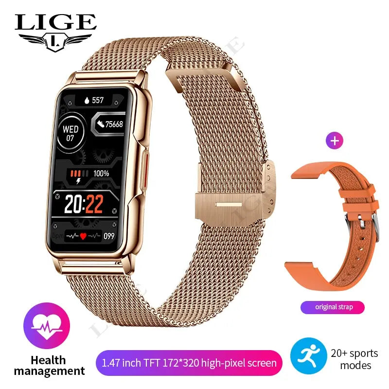 Smart Watch Women Full Touch Screen Bluetooth Call IP67 Waterproof Sports Fitness Tracker Smartwatch Women