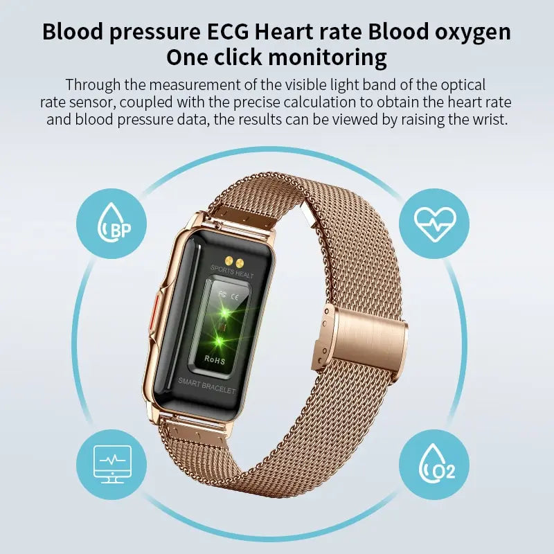Smart Watch Women Full Touch Screen Bluetooth Call IP67 Waterproof Sports Fitness Tracker Smartwatch Women