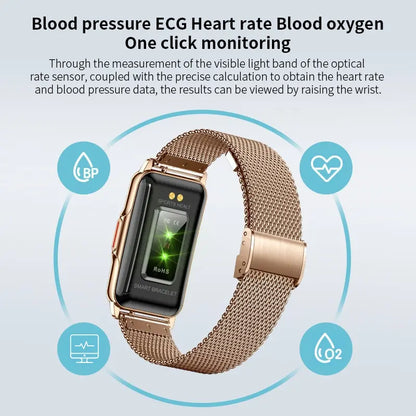 Smart Watch Women Full Touch Screen Bluetooth Call IP67 Waterproof Sports Fitness Tracker Smartwatch Women