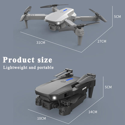 2024 New E88 Pro WIFI FPV Drone Wide Angle HD 4K 1080P Dual-Camera Height Hold RC Foldable Quadcopter Drone Helicopter Toys Gift