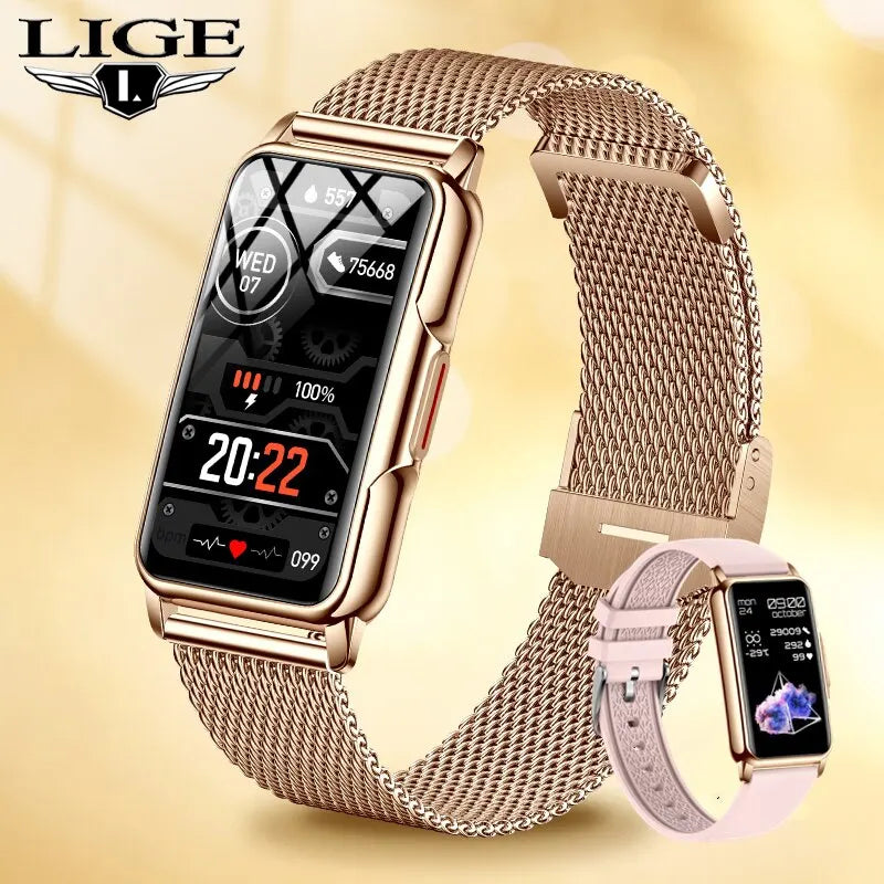 Smart Watch Women Full Touch Screen Bluetooth Call IP67 Waterproof Sports Fitness Tracker Smartwatch Women