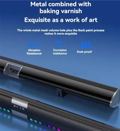 350W High Power Soundbar Home Theater Bluetooth Speaker 4 Speakers 4 Diaphragms 8 Units Produce Sound 110Cm Long Speakers for PC