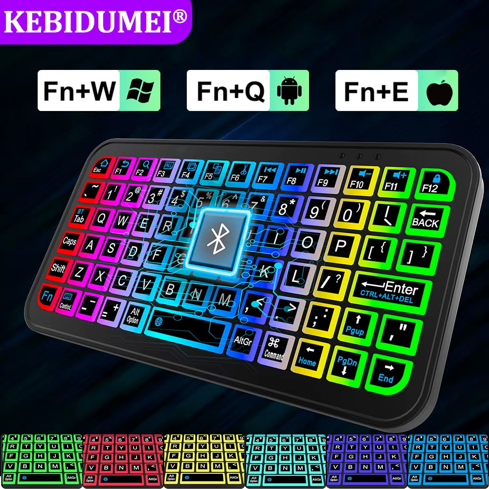 Bluetooth 5.2 Keyboard Wireless Keyboard Silicone Mute Keyboard MultiFunction Button Mini Keyboard for Windows Android IOS