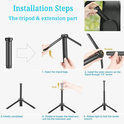 LED Photography Video Light Panel Lighting Photo Studio Lamp Kit with Tripod Stand RGB Filters for Shoot Live Streaming Youbube