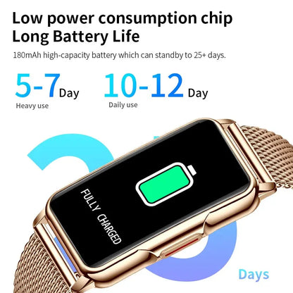 Smart Watch Women Full Touch Screen Bluetooth Call IP67 Waterproof Sports Fitness Tracker Smartwatch Women