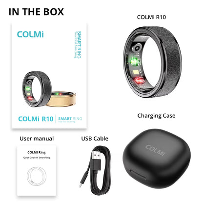2024  R10 Smart Ring Men Women, Smartring with Charging Case, Health and Sleep Monitor, 5ATM Waterproof for Xiaomi Phone